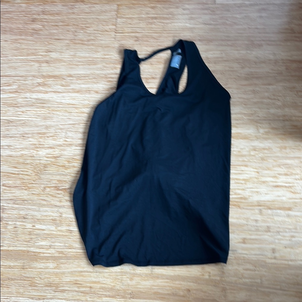 Women's Black Tank Top tie back